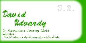 david udvardy business card